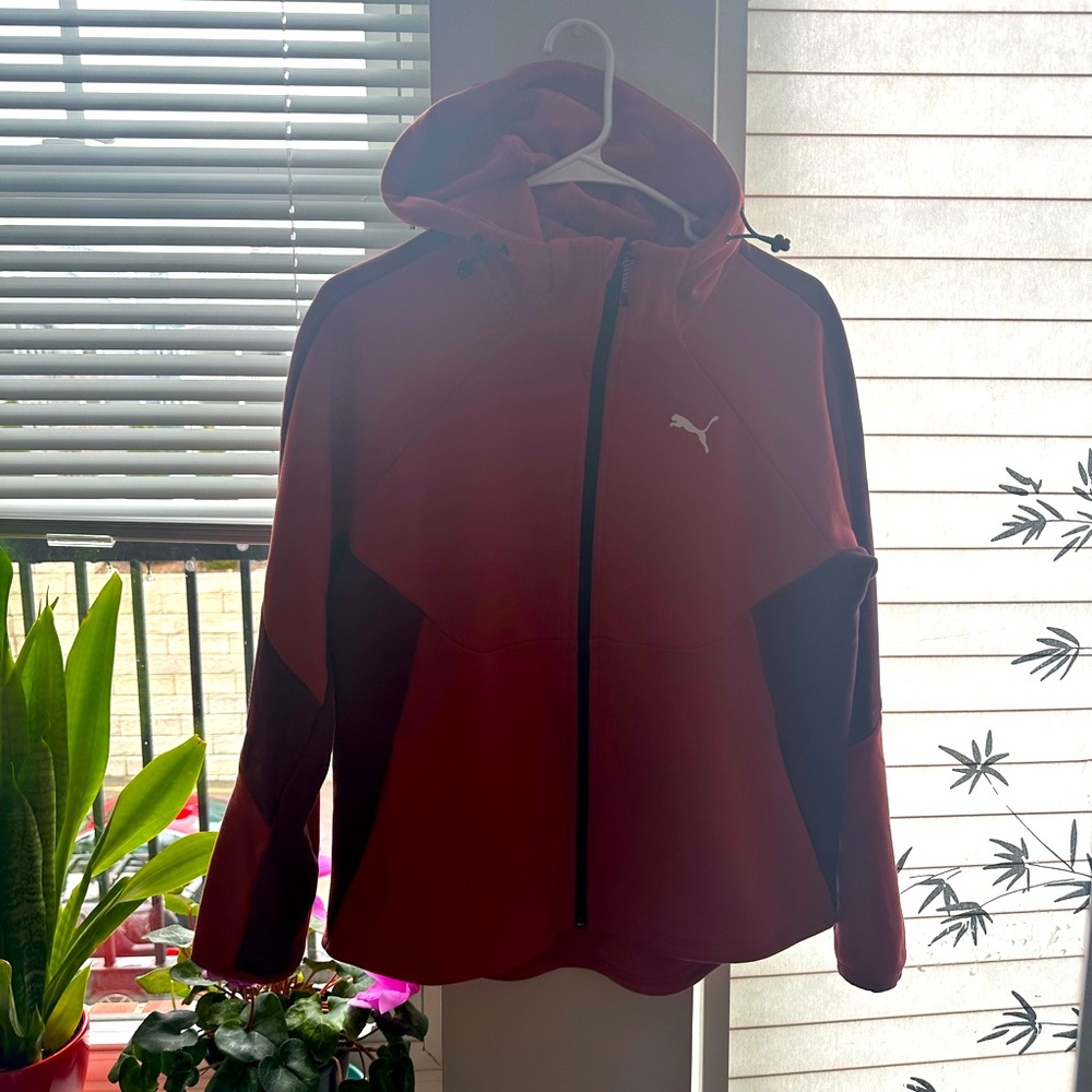 Peach colored PUMA zipper hoodie